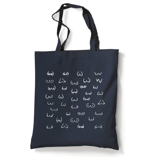 tradercat Jutebeutel bedruckt vintage 100% Baumwolle, Stoffbeutel bedruckt, All Boobs Are Beautiful, jutebeutel aesthetic als modisches Accessoire jutebeutel spruch (All Boobs Are Beautiful - Blau) Cover