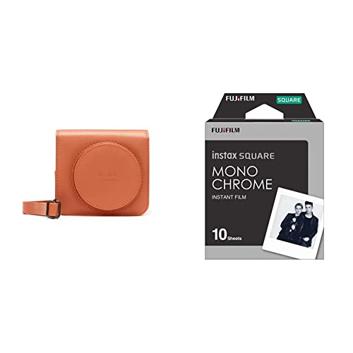 Étui instax SQ1 Terracotta Orange et pack de 10 films Square Monochrome