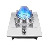 Portable Single Burner Gas Cooker,7.2kW 9-cavity High-Efficiency Wok,Stainless Steel Countertop,with Flame Failure Protection,for Kitchen Camping(NG)