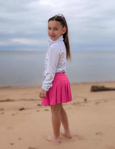 Image of Arshiner Girls Tennis Skirt with Shorts Pockets Athletic Pleated Golf Skort | Girls School Uniform Skirt, Sport, Performance, Running, Workout, Cheer, High Waisted, 4-13 Years