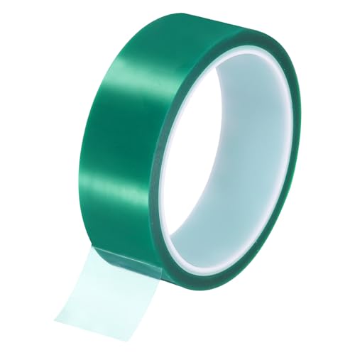 Image of uxcell Green Heat Tape, 1 Roll 30mmx33m 108ft High Temperature Heat Resistant Tape for Sublimation,Heat Vinyl Press,Heat Transfer, Circuit Board, No Residue