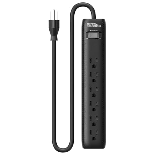 Image of Best Buy essentials Phone & Mobile Device Charging Accessories - Lightning & USB-C Options, Charging Cords, Hubs & Power Accessories (6 Outlet Strip, 2 ft)