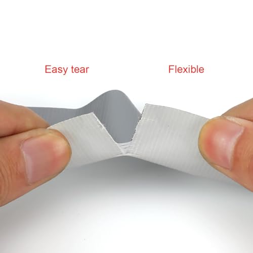 Image of Duct Tape, 2 inch x 180' Feet, Heavy Duty Silver Duct Tape, Tear by Hand, Strong Adhesive Duct Tape, for Indoor & Outdoor Repairs, Waterproof - 2 inch x 180' Feet - 3 Rolls