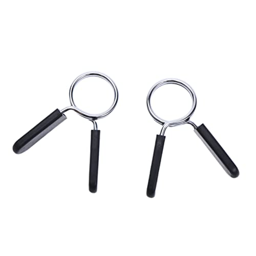 EXAOMBLE Sturdy Steel Barbell Buckle Clamps 30mm Spring Clip Collars for Dumbbells