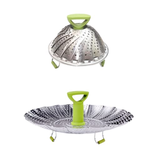 BeyondNice Collapsible Colander, Silicone Food Strainer, Vegetable and Fruit Can Foldable Strainer Colander Dishwasher, Multifuntional New Utensil, Fruit and Vegetable Basket (Stainless Steel)