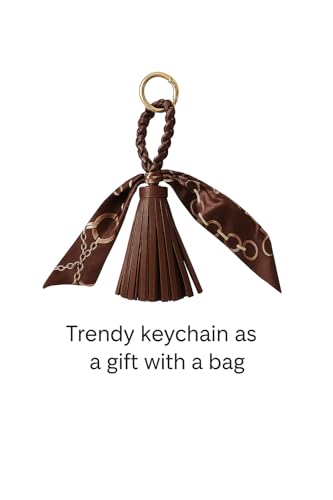 Brown Vegan Suede Hobo Bag- Elegant Shoulder Tote& Crossbody Handbag With Trendy Keychain Gift3