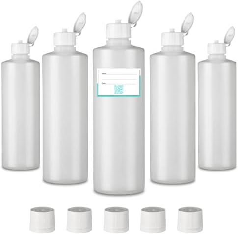 Lot De 7 Bouteilles En Plastique De 453,6 G, Bouteilles Transparentes