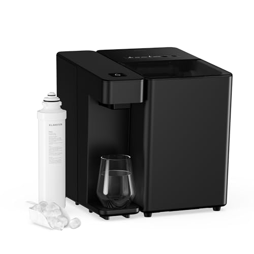 Klarstein Velaire Eiswürfelmaschine & Wasserspender – 2L Tank, PAC-Filter, 10kg/24h, Kleine & Große Eiswürfel, Touchpanel, Filteranzeige, Alarm & Filterwechselanzeige, Eiswürfelbereiter für Zuhause Klarstein Velaire Eiswürfelmaschine & Wasserspender – 2L Tank, PAC-Filter, 10kg/24h, Kleine & Große Eiswürfel, Touchpanel, Filteranzeige, Alarm & Filterwechselanzeige, Eiswürfelbereiter für Zuhause