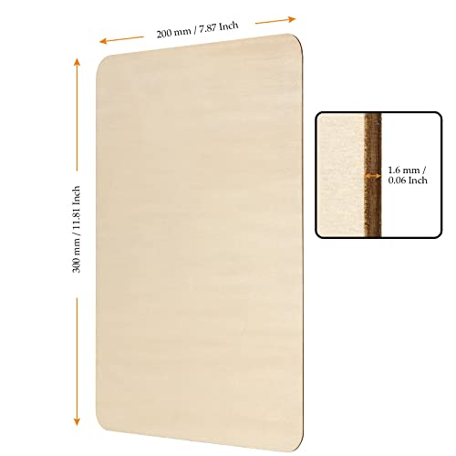 Mukchap 20 Pack Unfinished Wood Sheets, 1/16 X 8 X 12 Inch Thin Plywood Sheet For Diy Crafts, Architecture Model #TOP1