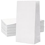 Homrelaxy 60 Pcs 4LB Paper Lunch Bags, 5.1x3.2x9.8 Inch Kraft Paper Bags, White Paper Bag for Snacks, Sandwiches, Crafts, Gift Bags