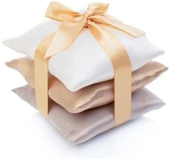 Gold ElizabethW Silk Sachet Ribbon Tied Set of 3