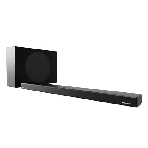 AZATOM Dolby Atmos Soundbar 2.1.2 with Wireless Subwoofer | 240W High-Resolution Surround Sound | HDMI eARC, ARC, Optical, Bluetooth | Home Theatre Audio System for 4K TVs & Movies Pulsar PR500