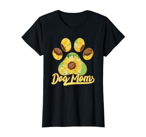 Regalo divertido del patrón de girasol de la pata del perro mamá Camiseta