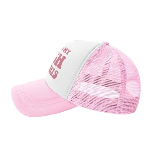 Image of I Shaved My Bush for This Trucker Hats for Women Pink Men Funny Slogan Pink Hats for Men