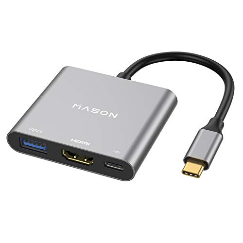 Multiport Adapter for MacBook Pro/MacBook air, Portable Type C to 4K HDMI ,with USB 3.0, PD Charging,for Samsung DEX Mode S10/9/8/Note8/9, iMac/iPad/MacBook Pro/MacBook Air(Space Gray)