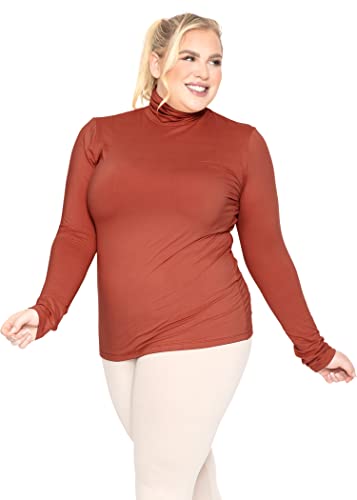 Image of Womens Turtle Neck | Long Sleeve and Sleeveless Top | Plus Size XL-7X | Tops Women White Turtleneck Women