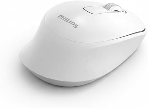 Miniatura 4 de PHILIPS Ratón inalámbrico, 2.4G y BT5.23.0 mouse ergonómico para computadora con receptor USB, 1600 DPI óptico y silencioso ratones, batería de 12