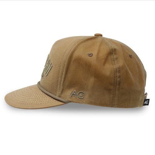 Image of Adjustable Snapback Western Hat (US, Alpha, One Size, Khaki, Waxed Canvas)
