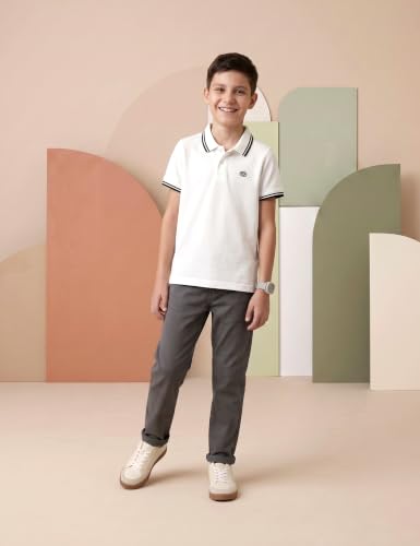 Image of Amazon Brand - Symbol Boys Cotton Rich Solid Polo Tshirt | Collar Tshirts | Half Sleeves | Plain-Regular Fit