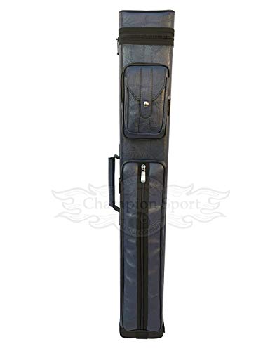Gator 2020 New Champion Instroke Leather Cue Cases 4x6 Holds 4 Butts and 6 shafts Pool cue (I-62605BLUE)
