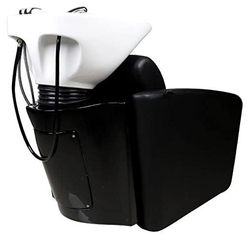 Lavacabezas Dark con cerámica blanca espuma de alta densidad y tapizado en polipiel. Inclinación de respaldo perfecta para adaptación de la cabeza en la cerámica, Negro