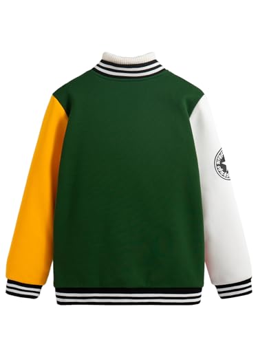 Boys Baseball Jacket Varsity Style Color-Blocking Letter Kids Button Cardigan Sweatshirt Fall Winter Outerwear2