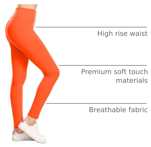 Image of Leggings Depot High Waisted Leggings for Women Buttery Smooth & Soft Women's Solid Yoga - Reg, Plus, 1X3X, 3X5X