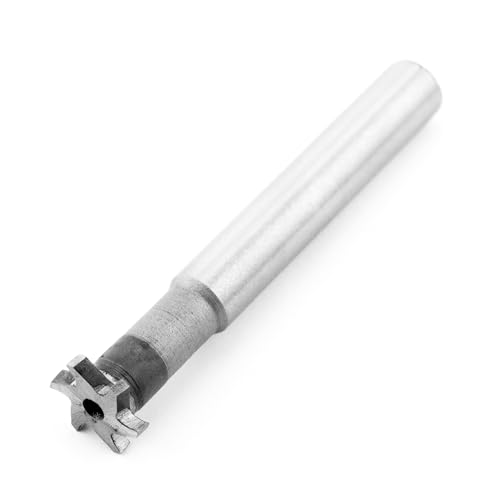 HALLMERS HSS T Slot Milling Cutter 2mm Blade Height 12mm Cutting Diameter 6 Flute Tip Tipped Head 8mm Shank, for Moulding Steel Carbon Iron Alloy, End Mill Router Drill Bit Metalwork Tool