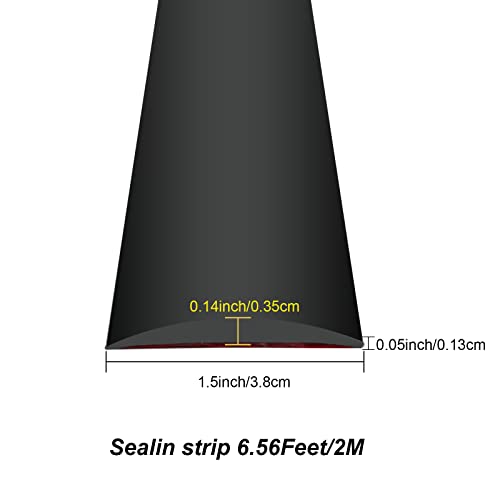 Gangdise Black Floor Transition Strip Waterproof Self Adhesive Floor Cover Strip Seam Binder 6.56 Feet, 1.5" Wide Vinyl Door Bar Floor Edge Trim Laminate Floor Joining Strip #TOP1