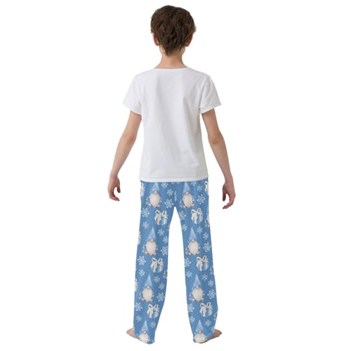 Boys' Pants Christmas Gnome Gifts Snow Blue Long Bottoms Jogger Pants Elastic Waist Trousers with Pockets S-XL3