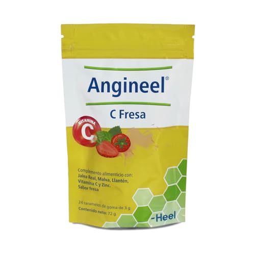 Heel – Angineel C Fresa – Jalea real, Malva, Llantén, Vitamina C y Zinc – Alivia garganta –...