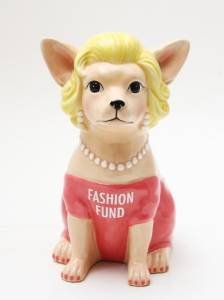 PTC Chihuahua en rose Fashion Fund Tirelire économie d'avec Style 20,3 cm Hauteur