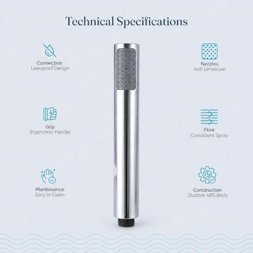 Image of JAL ABS Round Hand Shower for Bath | High Pressure Handheld Shower Head