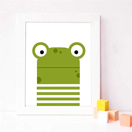 Impression sur toile grenouille dessin animé grand format 50x70cm sans cadre pépinière