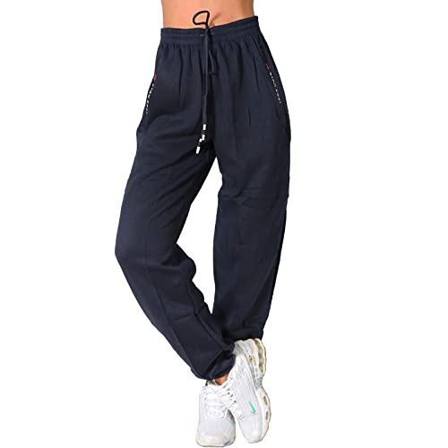 Candygirls Pantalones de chándal térmicos para mujer, con cremallera, para fitness, deportivos, deportivos, 8123, azul, S Cover