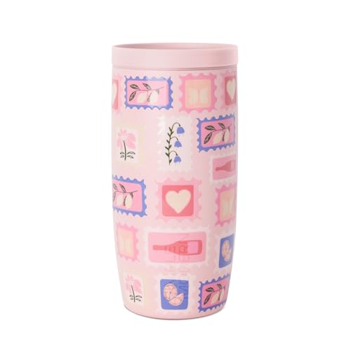 Image of Simple Modern Mother's Day Travel Coffee Mug Tumbler with 360 Lid | Gifts for Her | Ceramic-Lined Insulated Stainless Steel Cold Brew Iced Coffee Cup | Voyager Signature | 16oz | Stamps