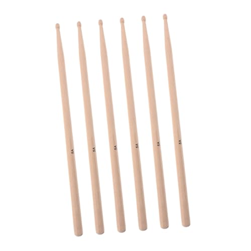3 pares de baquetas duraderas de madera de arce para baterías electrónicas y actuaciones de jazz, accesorios versátiles de percusión para bateristas y entusiastas de la música