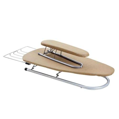 PA-DABAOO Tablero De Planchado De Mesa con Tabla De Manga Extraíble, Marco De Metal Mini Mesa De Planchar Encimera, con Cubierta Resistente Al Calor Y Almohadilla Espesa,Oro