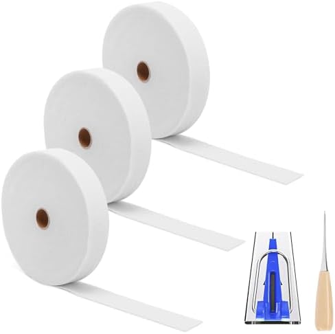 3 Rolls Jelly Roll Batting Strips, 2 1/4 in Cotton Blend Batting Roll, 150 Yards Versatile Sewing Accessories for Jelly Roll Rugs, Throw Rugs, Braided Rugs, Quilts & Sewing Projects