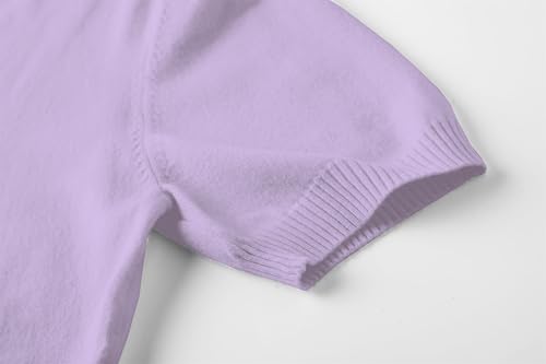 Image of DAIMIDY Women's Short Sleeve Sweaters Lightweight Summer Sweater Casual Knit Pullover Tops