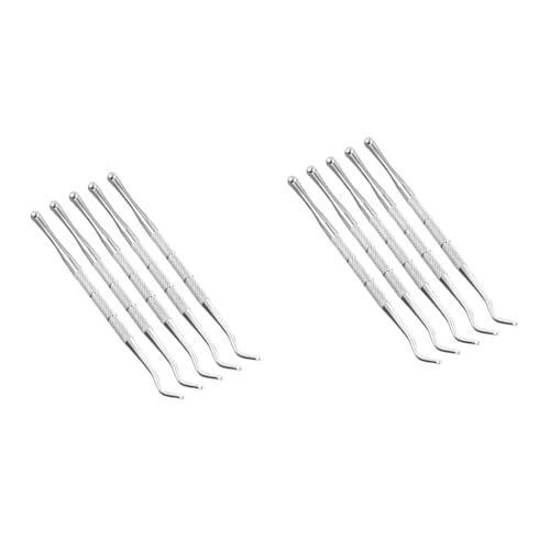 Beavorty 2sets Stainless Steel Single Head Nail File for Fingernails Toenails Manicure Tool Set 5pcs*2