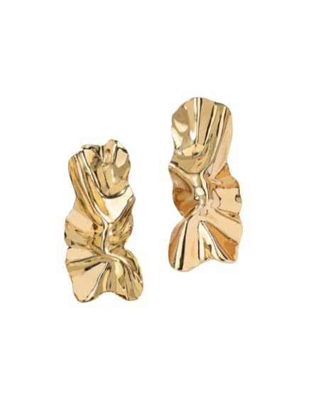 GenericClassic Design Molten Gold Earring-Folded Square Gold Filled Drop Earring-Party Earring Wedding Jewelry Gift For Birthday-Women Earring