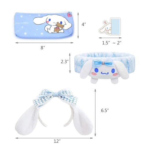 SMAROICE Cinnamoroll Gift Set Cinnamoroll Accessories Including Hairpin Headbands Cosmetic Bag Necklaces Bracelets Key Chain Stickers