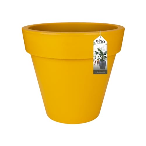Price comparison product image elho Pure Round 50 - Flower Pot for Indoor & Outdoor - Ø 49.0 x H 44.4 cm - Yellow / Ochre