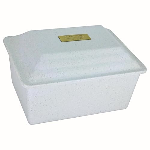 Custom Silverlight Engraved Safeguard Urn Vault for Ground Burial - Granite Gray Holds One Urn
