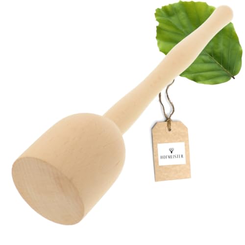 HOFMEISTER® Pilon à pommes de terre 30 cm, pour pommes de terre, légumes, fruits & choucroute, en bois de hêtre, résistant à la chaleur, antibactérien, ne raye pas, robuste, fabriqué en Europe