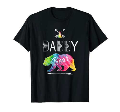 Camiseta Daddy Bear Tie Dye Family Camping Vacation Camiseta