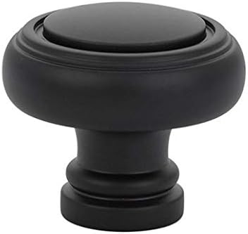 Emtek Norwich Cabinet Knob, 1-1/4 Dimension, Flat Black 86610US19