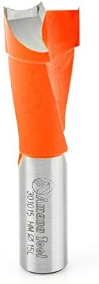 Amana Tool - 301015 Carbide Tipped Brad Pt. Boring Bit L/H 15mm Dia x 57mm Long x 10mm S