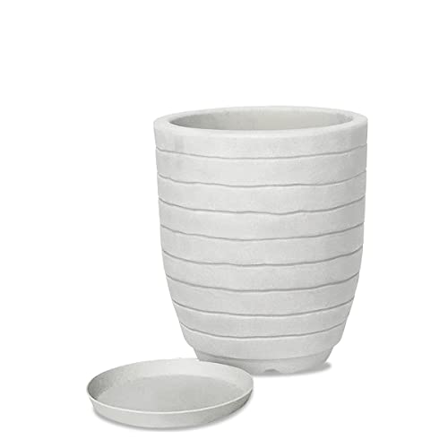 Vasart Relevo Vaso de Flores, Antique Branco, 39x49cm